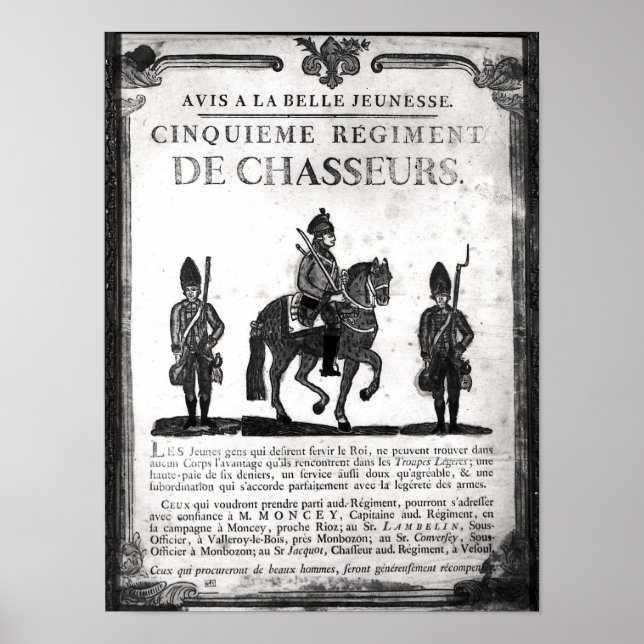 Affiche de recrutement pour le cinquième régiment (Devant)
