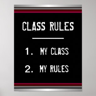 Affiche de règles de classe amusantes