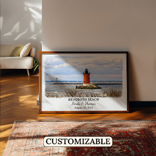Affiche de Rehoboth Beach Delaware, Aquarelle, Per