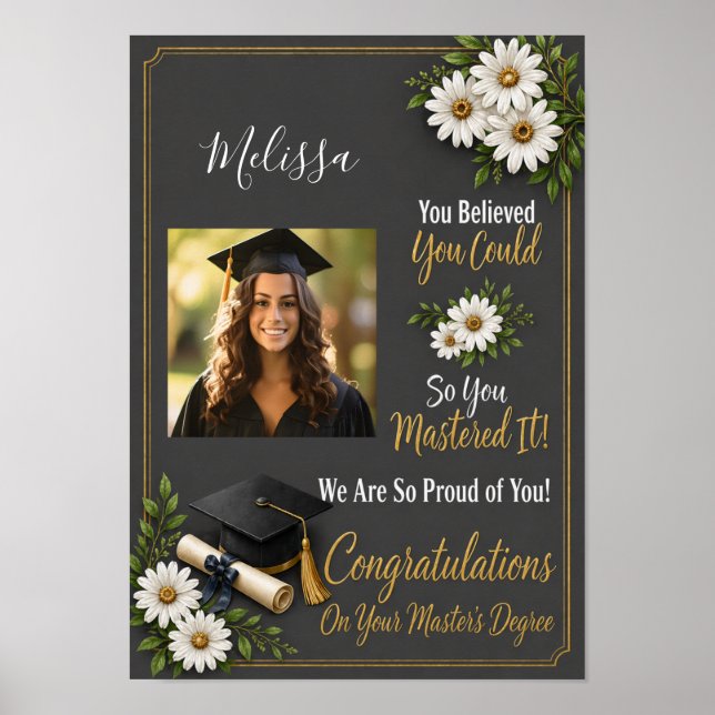 Affiche de remise de diplômes d'un élégant maître (Devant)