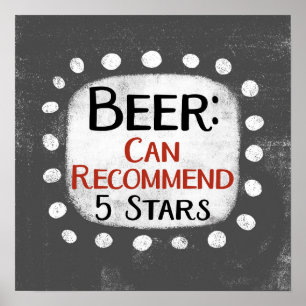 Affiche de revue de bière 5 étoiles