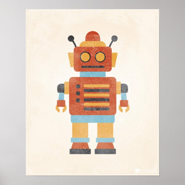 Affiche de robot vintage (Devant)