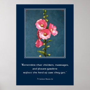 AFFICHE DE ROSE TRÉMIÈRE AVEC LA CITATION