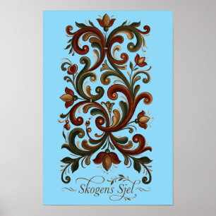 Affiche de Rosemaling nordique, Skogens Sjel Scand