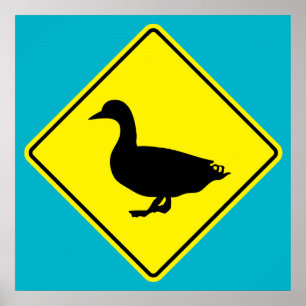 Affiche de route de croisement de canard