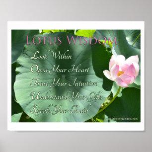 Affiche "de sagesse de Lotus", 10" x 8"