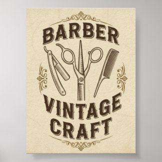 Affiche de salon de coiffure vintage