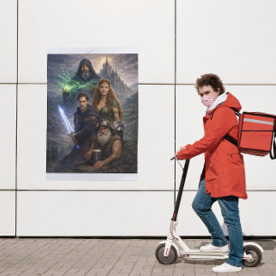 Affiche de scène épique des courses unies Art d'