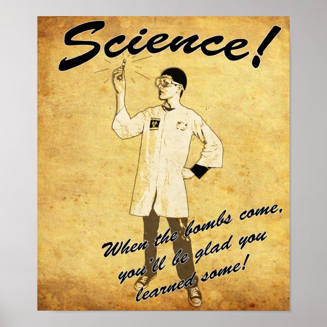 Affiche de science rétro des années 1940 (Devant)