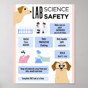 Affiche de sécurité de laboratoire scientifique mo