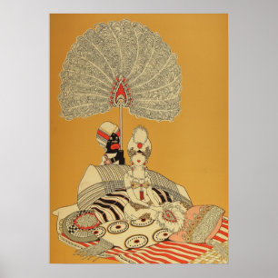 Affiche de Showgirl Art Déco Vintage – Plume des a