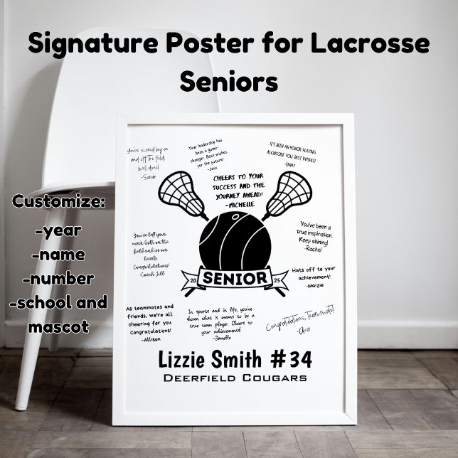 Affiche de signature de la soirée senior de crosse (Créateur téléchargé)