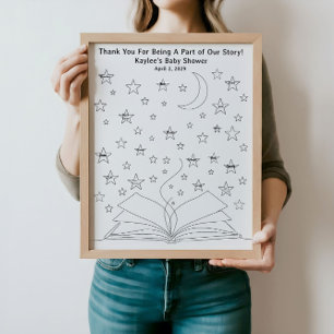 Affiche de signatures pour baby shower sur le thèm