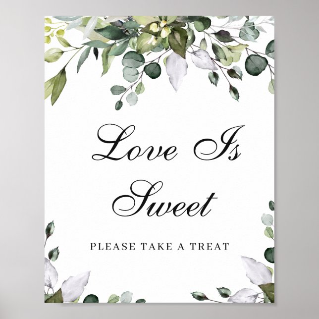Affiche de signe de faveur d'amour d'eucalyptus (Devant)