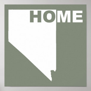 Affiche de signe de Nevada à la maison loin de l'É