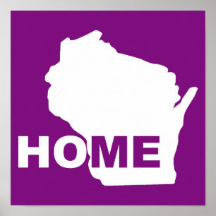Affiche de signe de Wisconsin à la maison loin de
