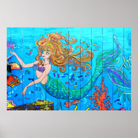 affiche de sirène sous-marine