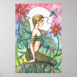 Affiche de sirène tropicale Imprimer par Molly Har