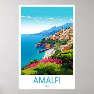 Affiche de ski Amalfi Parc Voyage National Vintage