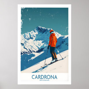 Affiche de ski Cardrona - Nouvelle-Zélande 1