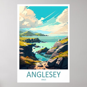 Affiche de ski d'Anglesey Parc national de voyage