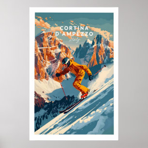 Affiche de ski de Cortina d'Ampezzo 1