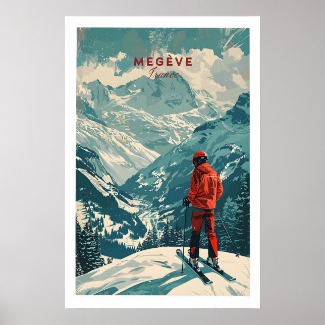 Affiche de ski de Megève - France 1 (Devant)