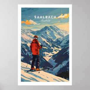 Affiche de ski de Saalbach - Autriche 1