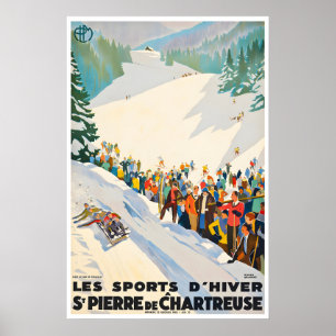 Affiche de ski française Saint Pierre de Chartreus