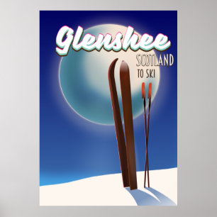 Affiche de ski Glenshee Écosse