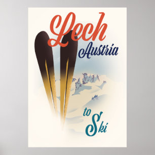 Affiche de ski Lech Austria