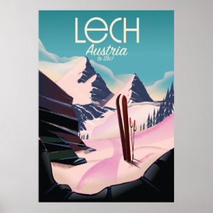 Affiche de ski Lech Autriche.