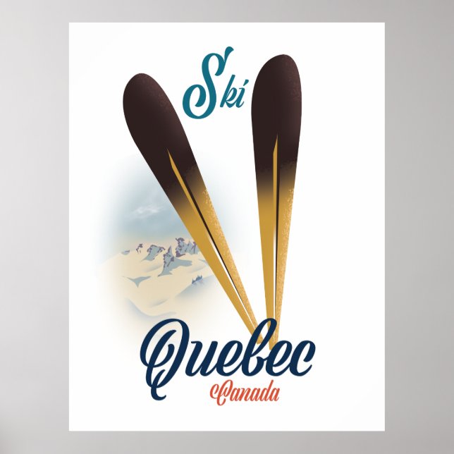 affiche de ski Québec Canada (Devant)