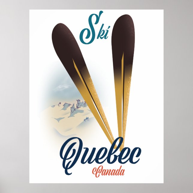 affiche de ski Québec Canada (Devant)