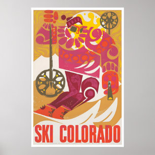 Affiche de ski rétro vintage Colorado Ski Art