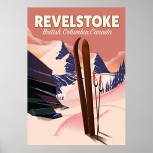 Affiche de ski Revelstoke Colombie-Britannique, Ca