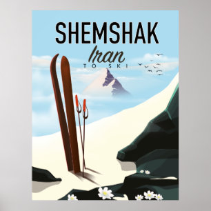 Affiche de ski Shemshak Iran.