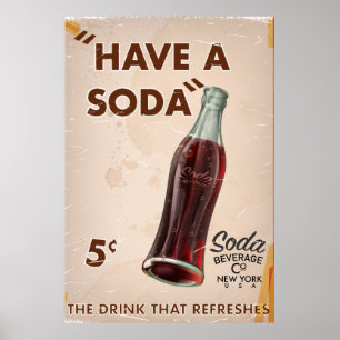 Affiche de soda vintage