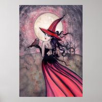 Affiche de sorcière et de hibou