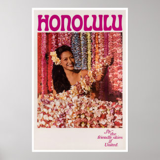 Affiche de sport de voyage à Hawaii Honolulu impre