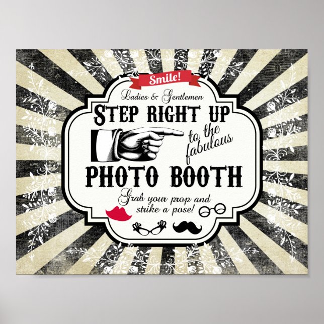 affiche de stand photo de mariage 'approchez vous' (Devant)