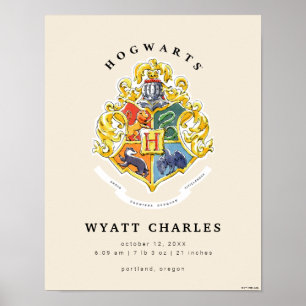 Affiche de statistiques de naissance Bébé HOGWARTS
