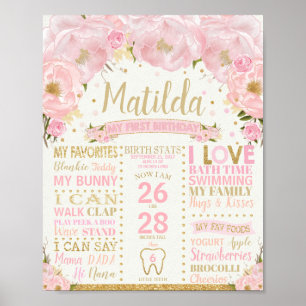 Affiche de statistiques de naissance pour le premi