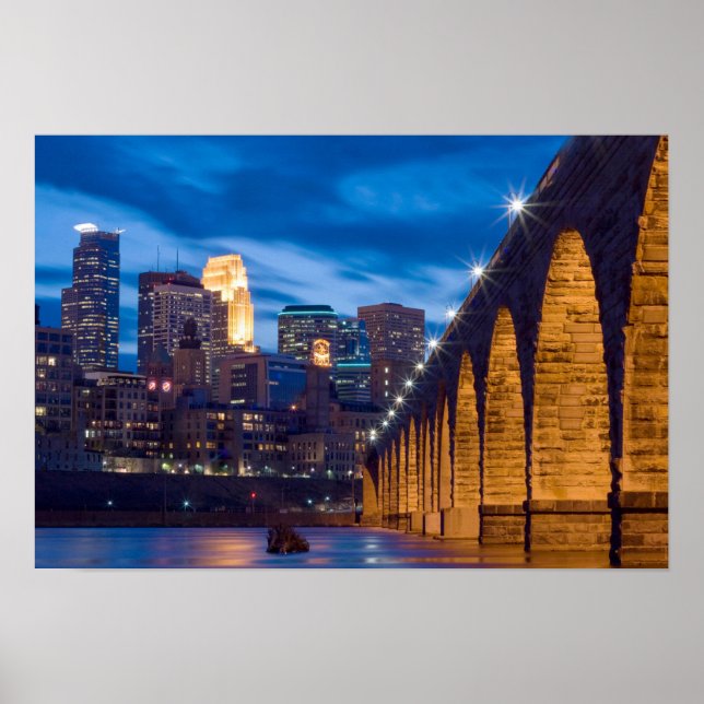 Affiche de Stone Arch Bridge Minneapolis Skyline (Devant)