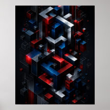 Affiche de structure abstraite 3D géométrique impo