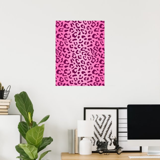 Affiche de style à imprimé léopard rose (Bureau à domicile)