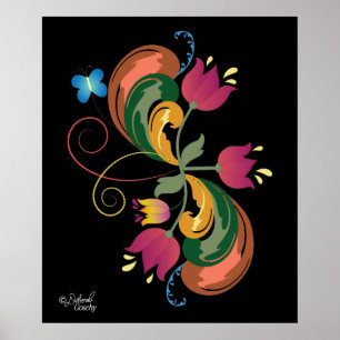 Affiche de style Art populaire scandinave