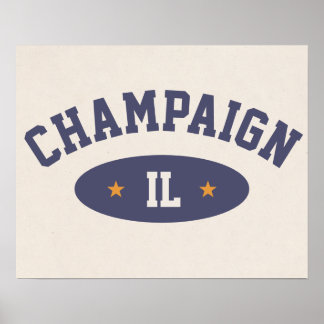Affiche de style athlétique vintage de Champaign,