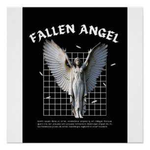 Affiche de style gothique d'ange déchu d'esthétiqu