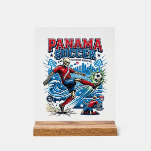 Affiche de style squelette de football de Panama N